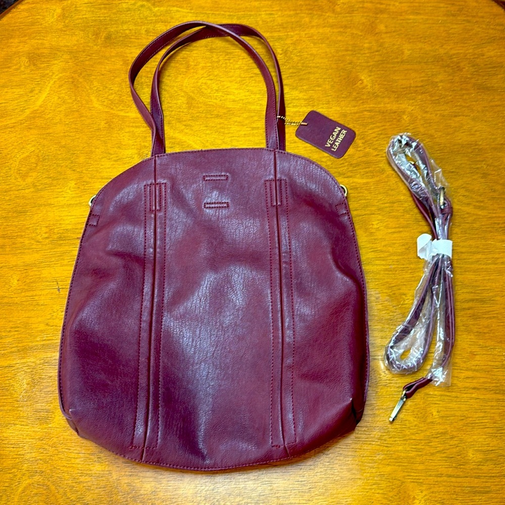 Burgundy Vegan Leather Bag